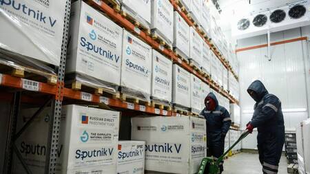 Llegada de segundad dosis de la vacuna Sputnik V, foto presidencia