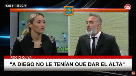 Rocío Oliva, muerte de Diego Maradona, Canal 26