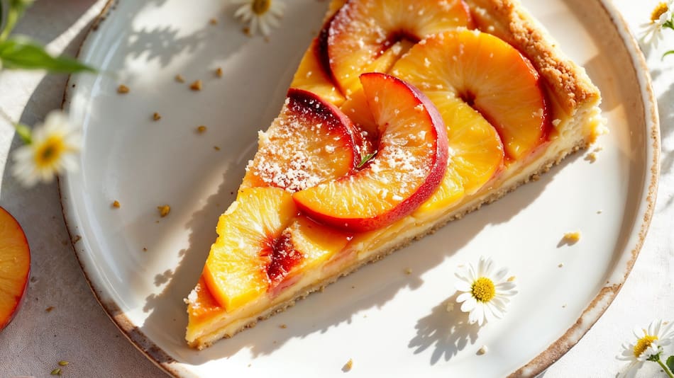 Torta de durazno. Foto Freepik