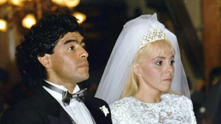 Maradona y Claudia Villafañe casamiento, Reuters