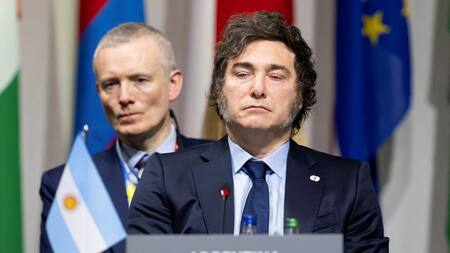 Javier Milei en la Cumbre por la Paz en Ucrania. Foto: Reuters