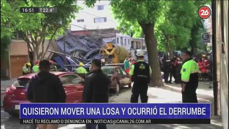 Derrumbe en obra en construcción en Belgrano, CANAL 26
