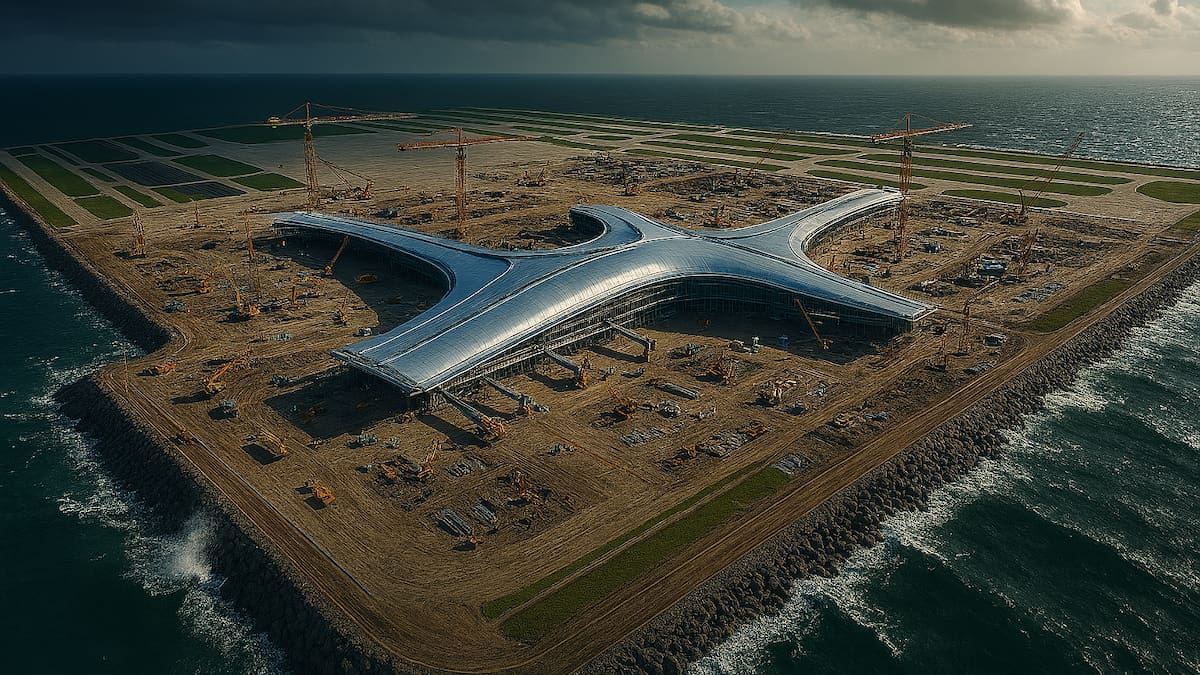 China construye su primer mega aeropuerto sobre el mar: la obra que cambiará la aviación mundial