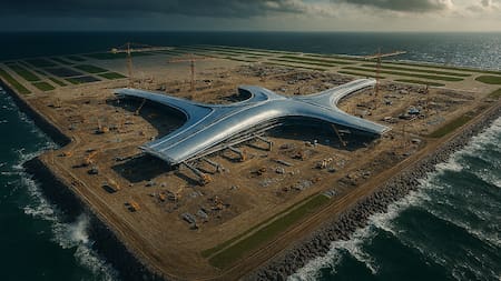 China construye su primer mega aeropuerto sobre el mar: la obra que cambiará la aviación mundial”
