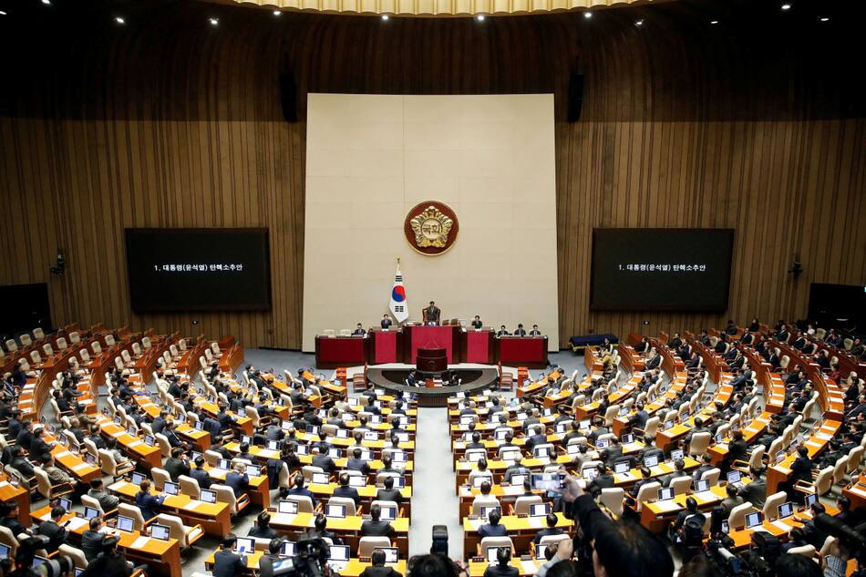 El Parlamento de Corea del Sur votó a favor de la destitución de Yoon Suk-yeol. Foto: Reuters.