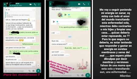 Nicole Neumann, chats de Whatsapp con su empleada Daniela