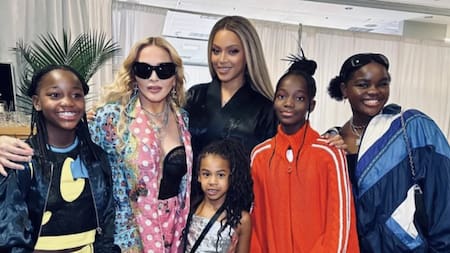 Madonna y tres de sus hijas Stella, Estere y Mercy con Beyoncé y su hija Rumi. Foto: Instagram (@madonna).