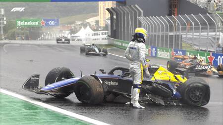 El choque de Franco Colapinto. Foto: X @WilliamsF1arg