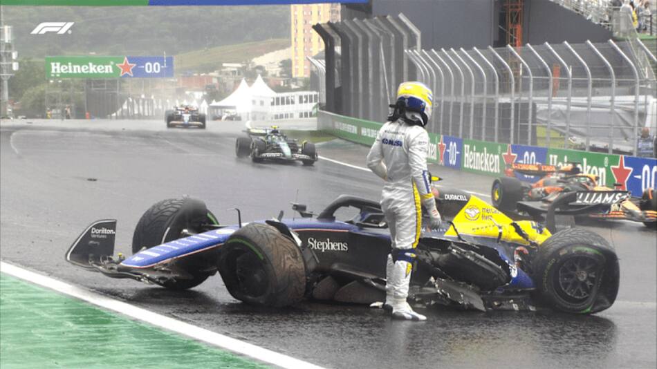 El choque de Franco Colapinto. Foto: X @WilliamsF1arg