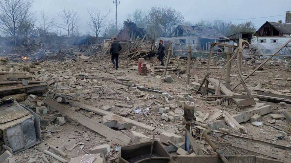 Guerra entre Rusia y Ucrania. Destrucción de zona civil. Foto: NA.