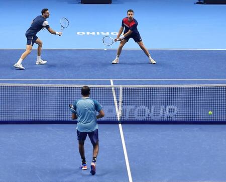 Horacio Zeballos y Marcel Granollers en el ATP Finals 2023. Foto: EFE.