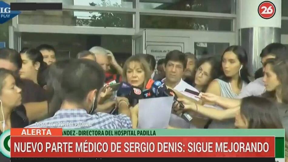 Nuevo parte médico de Sergio Denis (Canal 26)
