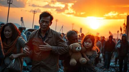 Desplazados por la guerra. Foto: IA Freepik