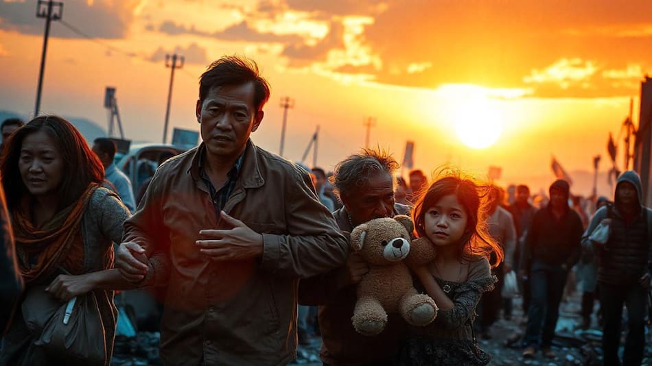 Desplazados por la guerra. Foto: IA Freepik