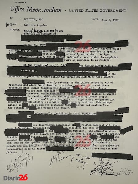 Adolf Hitler en Brasil, Hotel Atlántico, Cassino, documento desclasificado del FBI de 1947 - 01