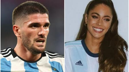 Rodrigo De Paul y Tini Stoessel. Fotos: Reuters-NA