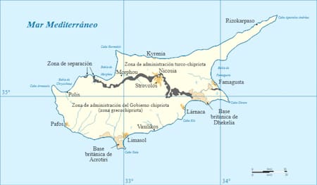 Isla Chipre. Fuente: Google Maps.