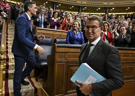Alberto Núñez Feijoo, en la asunción de Pedro Sánchez como presidente del Gobierno español. Foto: Reuters