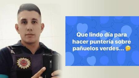 Echaron a policía cordobés que quería a hacer puntería sobre pañuelos verdes