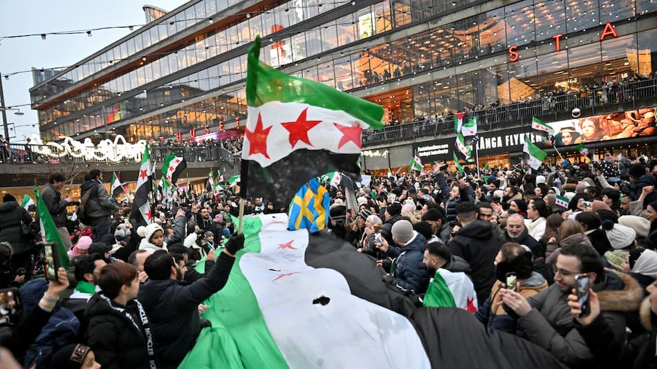 Festejo por la caída de Bashar Al Assad. Foto: Reuters.