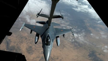 Los aviones caza F-16 que adquirió la Argentina.