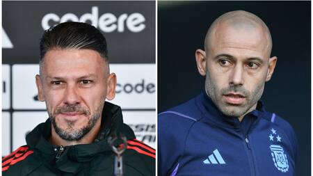 Martín Demichelis y Javier Mascherano. Fotos: NA.