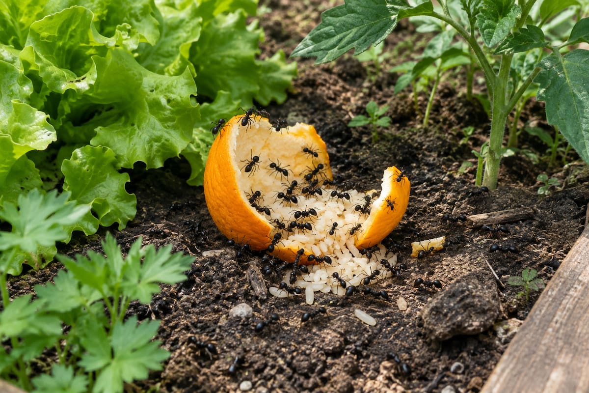 Huerta; plantas; jardín; hormigas; plaga.