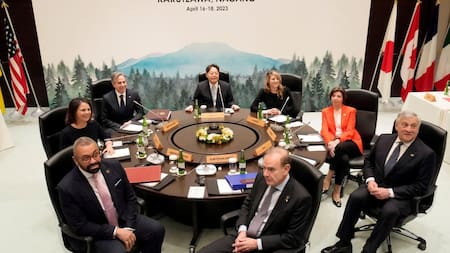 Ministros del G7 en Hiroshima. Foto: Reuters