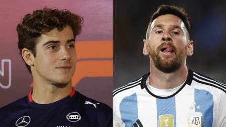 Franco Colapinto y Lionel Messi. Fotos: Reuters.
