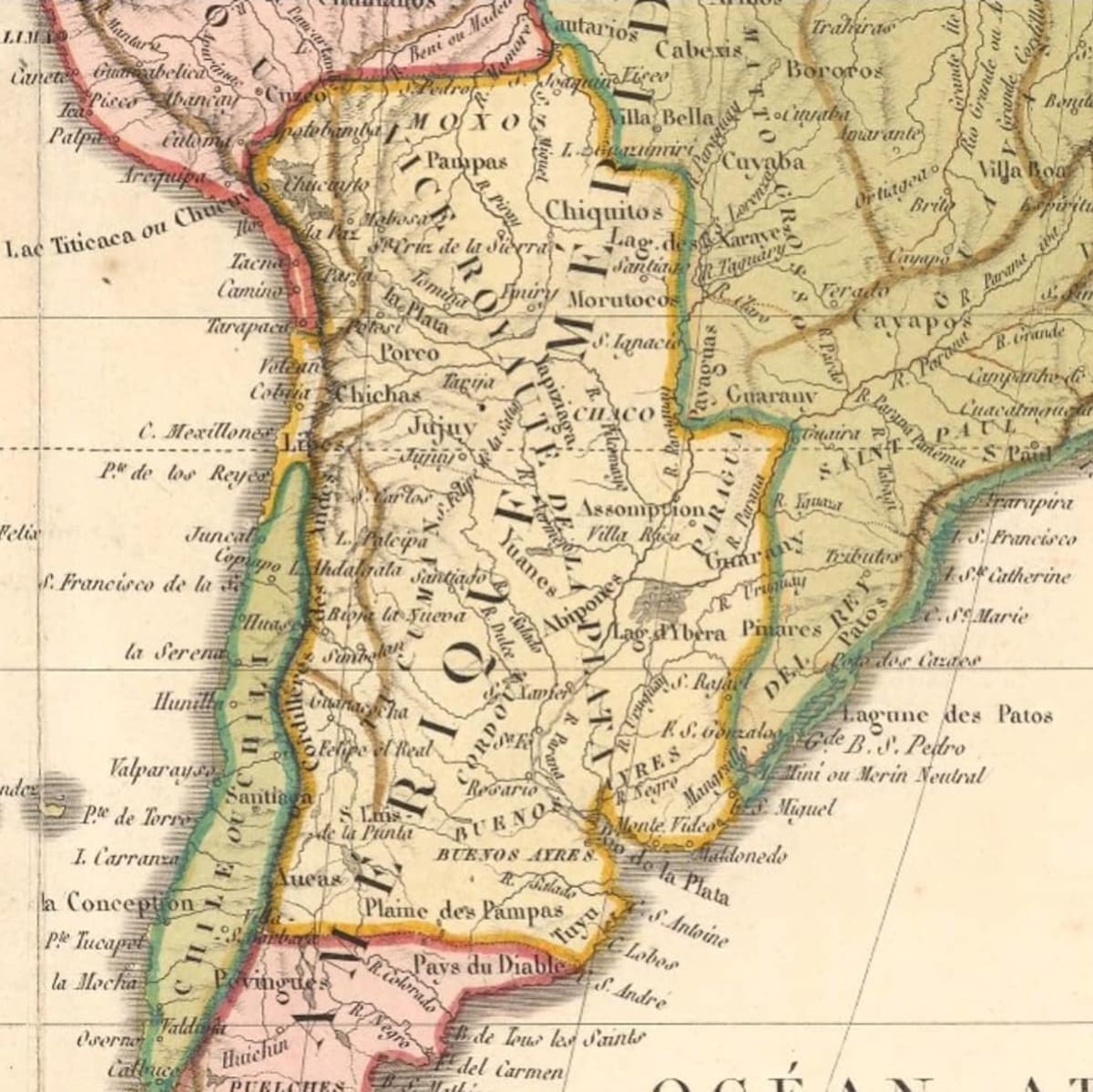 Mapa del Virreinato del Río de la Plata