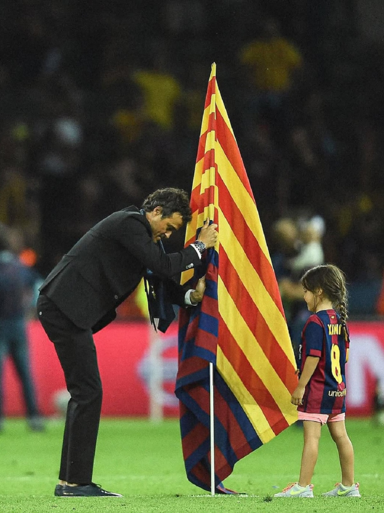 Luis Enrique con su hija Xana. Foto: Instagram @tiagodslvm
