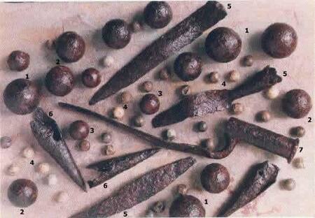 Objetos encontrados que se usaron en la Batalla de Pavón