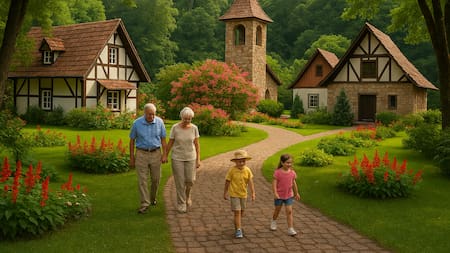 La aldea estilo europeo oculta en la selva: invita a soñar, descansar y reconectar a jubilados y chicos