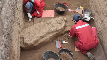 Hallazgos arqueológico en Chile. Foto: Twitter/ @metrodesantiago