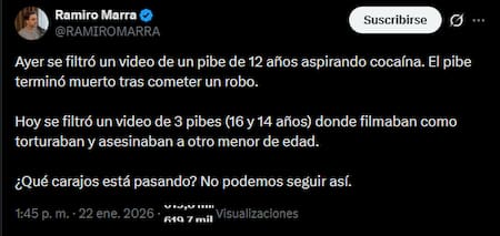 El mensaje de Ramiro Marra.