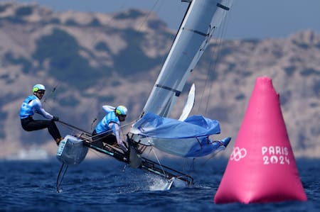 Mateo Majdalani y Eugenia Bosco; Juegos Olímpicos de París 2024. Foto: Reuters.