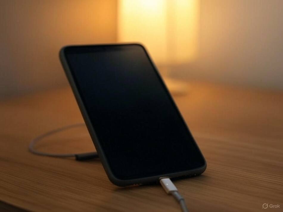 Celulares; carga de celular. Foto: Grok.