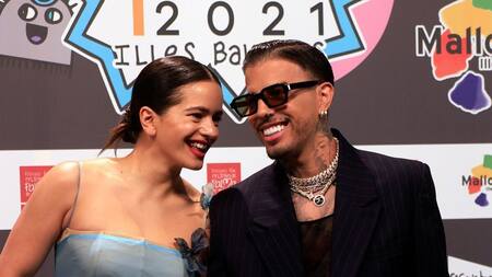 Rauw Alejandro y Rosalía. Foto: X