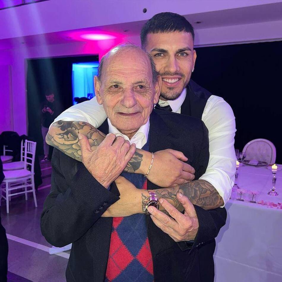Leandro Paredes junto a su abuelo. Foto: Instagram @leoparedes20.