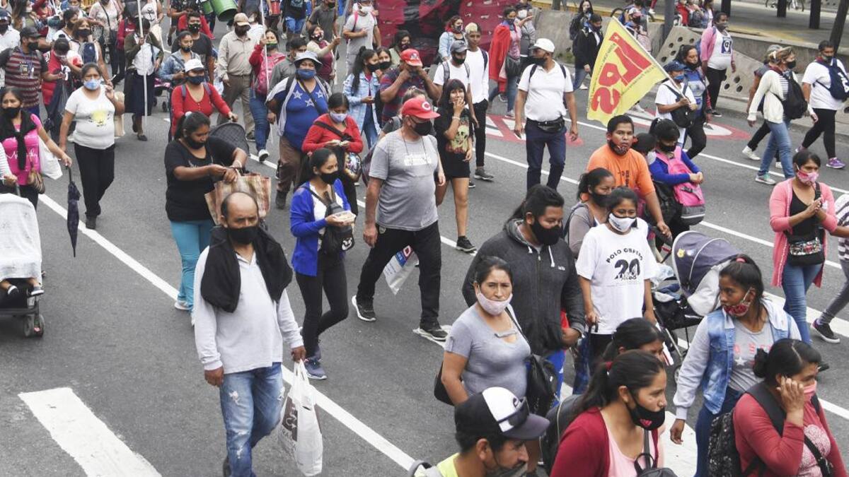 Piqueteros en la 9 de Julio, NA