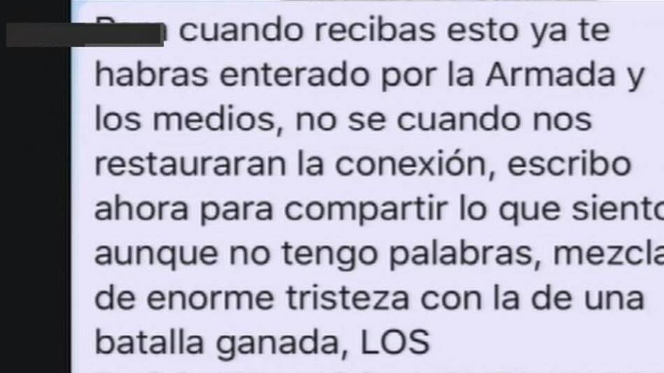 Mensaje de familiar de tripulante del ARA San Juan para Alan Ferraro
