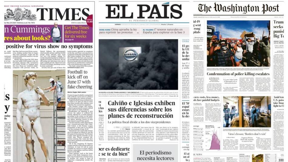 Tapas de diarios, viernes 29 de mayo de 2020
