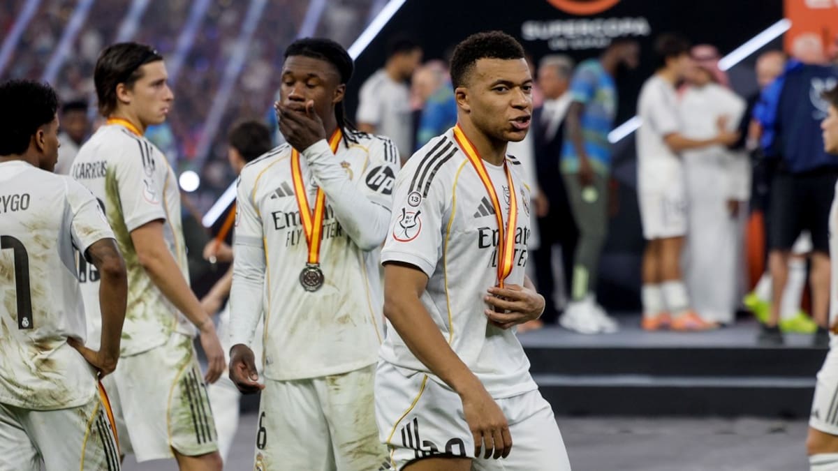 Kylian Mbappé en la final de la Supercopa de España.