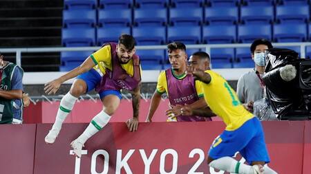 Festejo de Brasil ante España en la final de fútbol de los Juegos Olímpicos de Tokio 2020, AGENCIA EFE