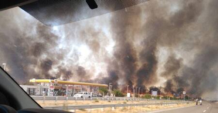 Incendios en Córdoba: las llamas llegan cerca de la autopista