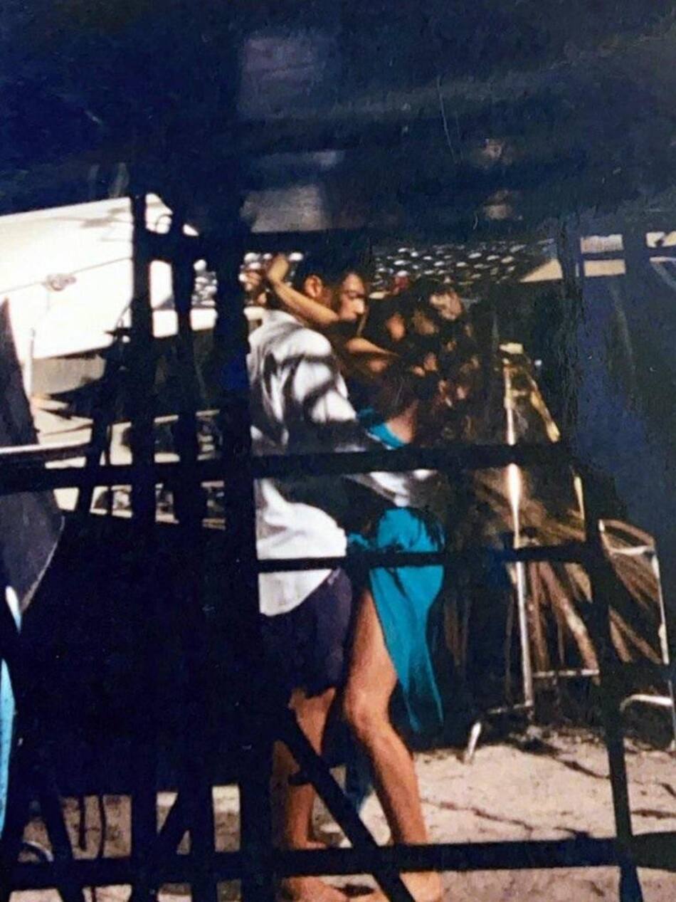 Mariana Fabbiani junto a Luis Miguel en la grabación del videoclip