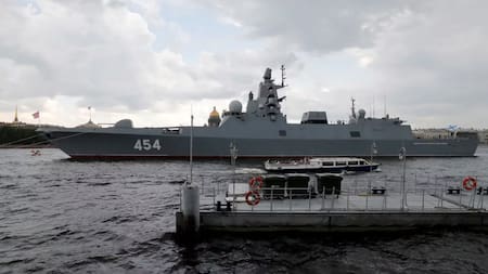 Fragata rusa Gorshkov en San Petersburgo . Foto: archivo EFE