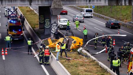 Accidente de un helicóptero en Madrid. Foto: REUTERS.