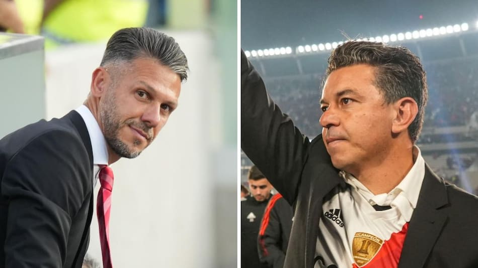 Martín Demichelis y Marcelo Gallardo. Foto: NA.