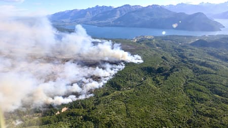 Incendio en el Parque Nacional Los Alerces. Foto: Télam.